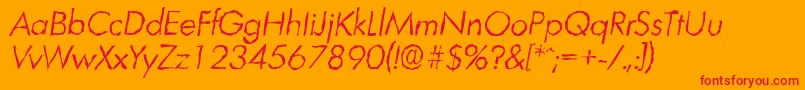 fuente LimerickrandomLightItalic – Fuentes Rojas Sobre Fondo Naranja