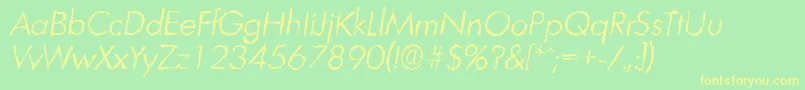 LimerickrandomLightItalic Font – Yellow Fonts on Green Background