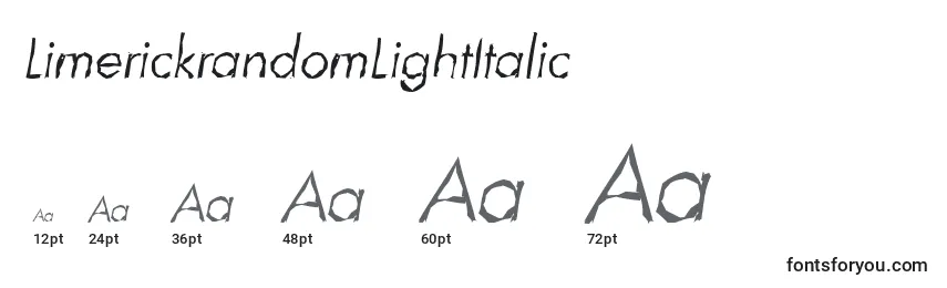 LimerickrandomLightItalic Font Sizes