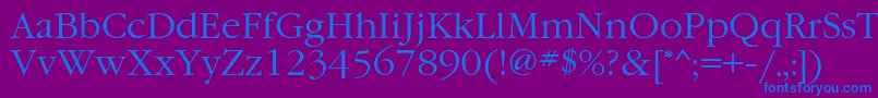 フォントGaramondbttNormal – 紫色の背景に青い文字