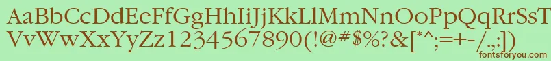 Шрифт GaramondbttNormal – коричневые шрифты на зелёном фоне