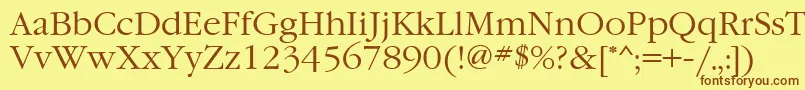 Шрифт GaramondbttNormal – коричневые шрифты на жёлтом фоне