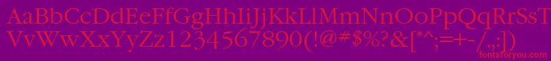 GaramondbttNormal Font – Red Fonts on Purple Background