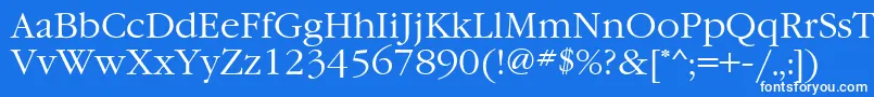 フォントGaramondbttNormal – 青い背景に白い文字