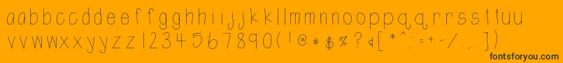 Htshortie-Schriftart – Schwarze Schriften auf orangefarbenem Hintergrund