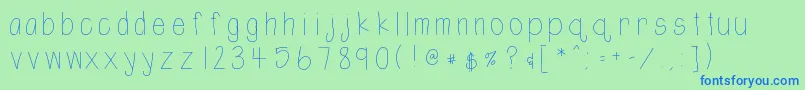 Htshortie Font – Blue Fonts on Green Background