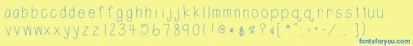 Htshortie Font – Blue Fonts on Yellow Background