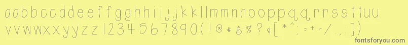 Htshortie Font – Gray Fonts on Yellow Background