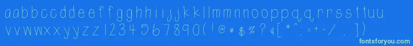 Htshortie Font – Green Fonts on Blue Background