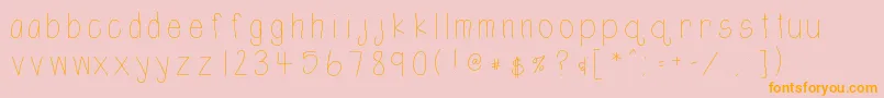 Htshortie-Schriftart – Orangefarbene Schriften auf rosa Hintergrund
