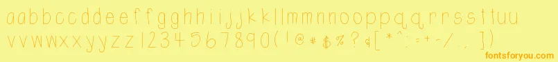 Htshortie Font – Orange Fonts on Yellow Background