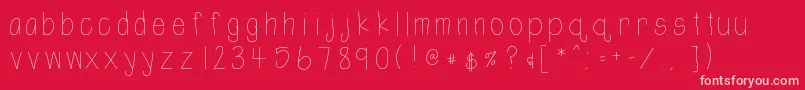 Htshortie Font – Pink Fonts on Red Background