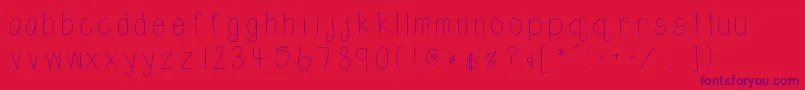 Htshortie Font – Purple Fonts on Red Background