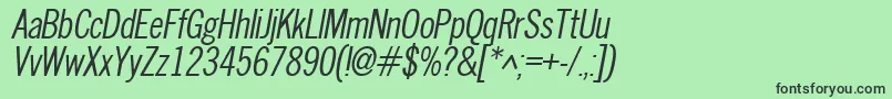 NewscondensedOblique Font – Black Fonts on Green Background