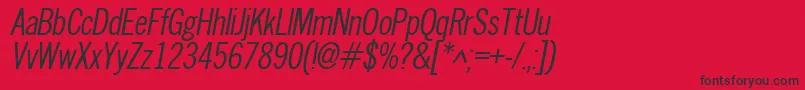 NewscondensedOblique Font – Black Fonts on Red Background