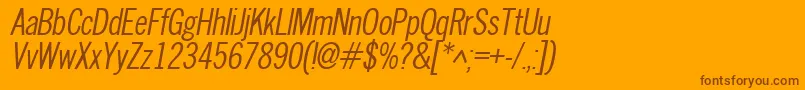 NewscondensedOblique Font – Brown Fonts on Orange Background