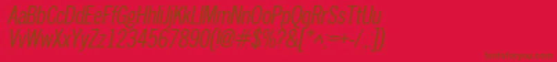 NewscondensedOblique Font – Brown Fonts on Red Background