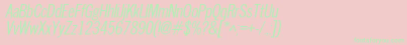 NewscondensedOblique Font – Green Fonts on Pink Background