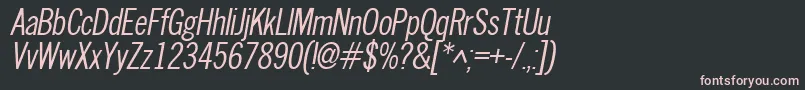 NewscondensedOblique Font – Pink Fonts on Black Background