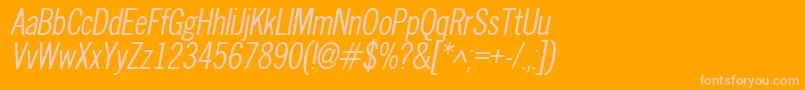 NewscondensedOblique Font – Pink Fonts on Orange Background