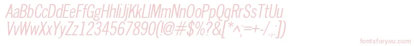 NewscondensedOblique Font – Pink Fonts on White Background