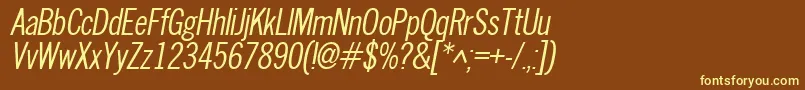 Police NewscondensedOblique – polices jaunes sur fond brun