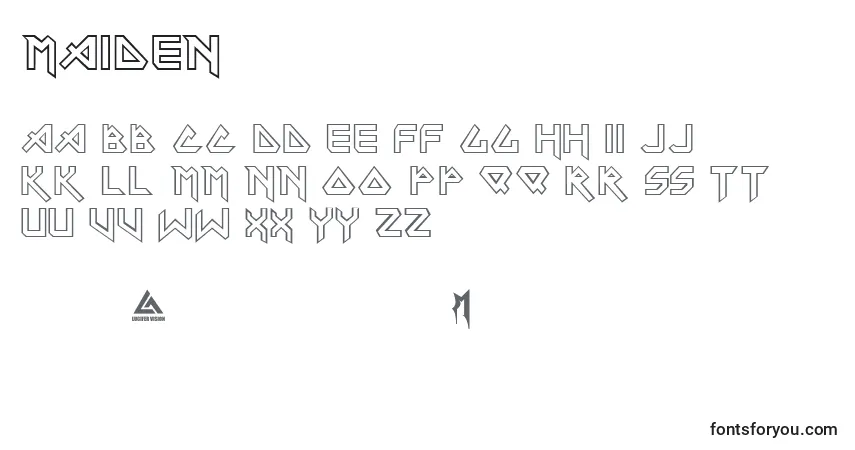 Шрифт Maiden – алфавит, цифры, специальные символы
