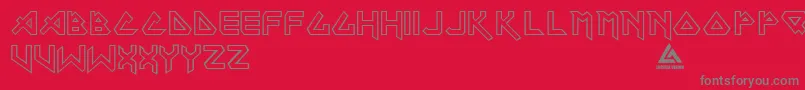 Maiden Font – Gray Fonts on Red Background