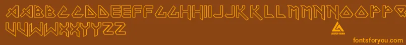 Maiden Font – Orange Fonts on Brown Background