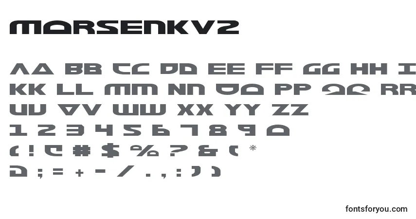 Morsenkv2-fontti – aakkoset, numerot, erikoismerkit