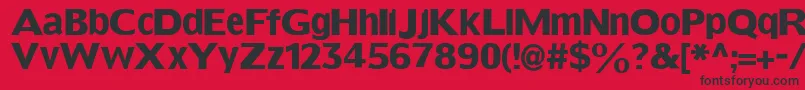 Fonte Grotesqueboldtallx – fontes pretas em um fundo vermelho