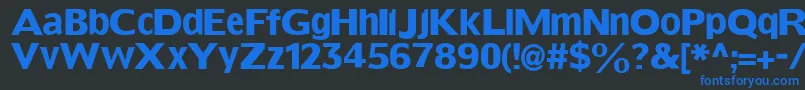 Шрифт Grotesqueboldtallx – синие шрифты на чёрном фоне