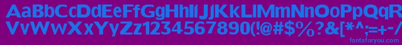フォントGrotesqueboldtallx – 紫色の背景に青い文字