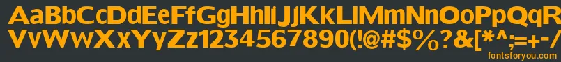 Grotesqueboldtallx-Schriftart – Orangefarbene Schriften auf schwarzem Hintergrund