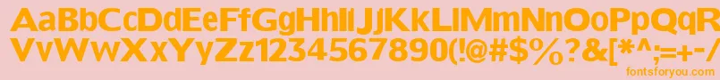 フォントGrotesqueboldtallx – オレンジの文字がピンクの背景にあります。