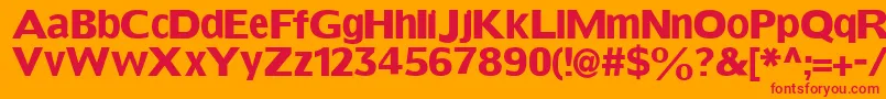 フォントGrotesqueboldtallx – オレンジの背景に赤い文字