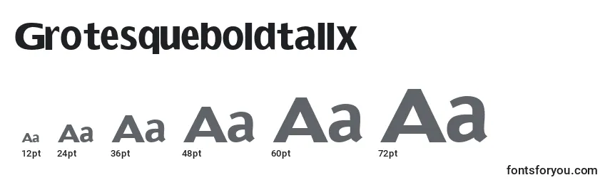 Размеры шрифта Grotesqueboldtallx