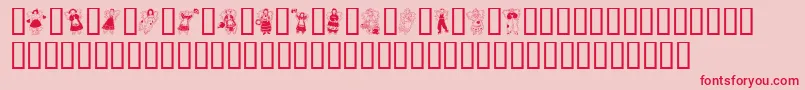 AngelsAroundTheWorld Font – Red Fonts on Pink Background
