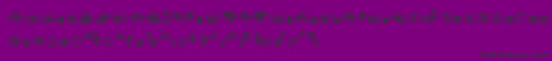 FlorealeTwo-fontti – mustat fontit violetilla taustalla