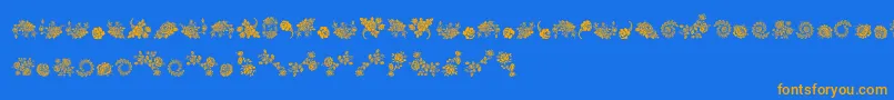 Saiba mais sobre a fonte FlorealeTwo Fonte FlorealeTwo – fontes laranjas em um fundo azul