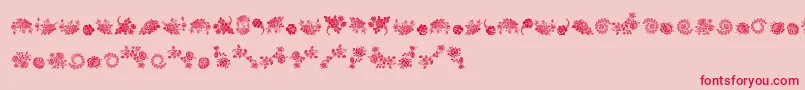 FlorealeTwo Font – Red Fonts on Pink Background