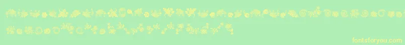 FlorealeTwo Font – Yellow Fonts on Green Background