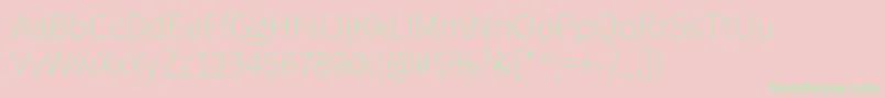フォントSourcesansproExtralight – ピンクの背景に緑の文字
