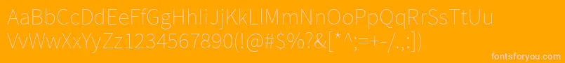 SourcesansproExtralight Font – Pink Fonts on Orange Background