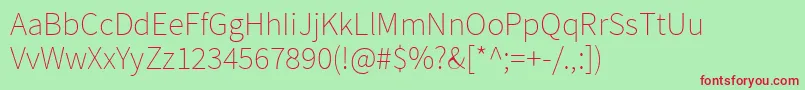 SourcesansproExtralight Font – Red Fonts on Green Background