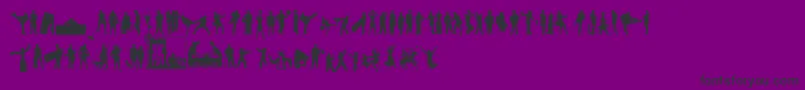 HumanSilhouettesFreeEight Font – Black Fonts on Purple Background