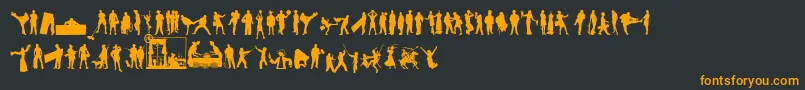 HumanSilhouettesFreeEight Font – Orange Fonts on Black Background