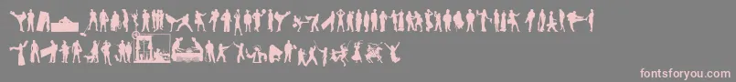 HumanSilhouettesFreeEight Font – Pink Fonts on Gray Background