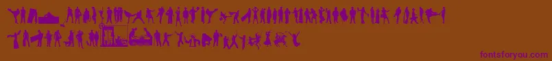 HumanSilhouettesFreeEight-Schriftart – Violette Schriften auf braunem Hintergrund