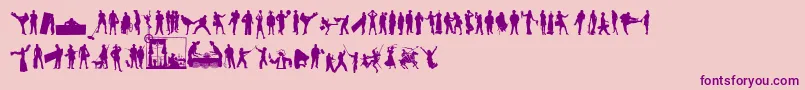 HumanSilhouettesFreeEight-Schriftart – Violette Schriften auf rosa Hintergrund